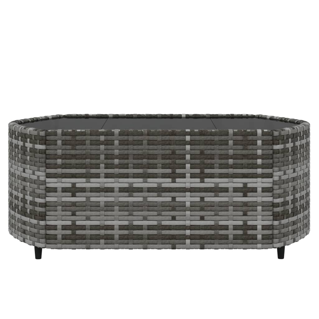 vidaXL 3 Piece Patio Lounge Set with Cushions Gray Poly Rattan