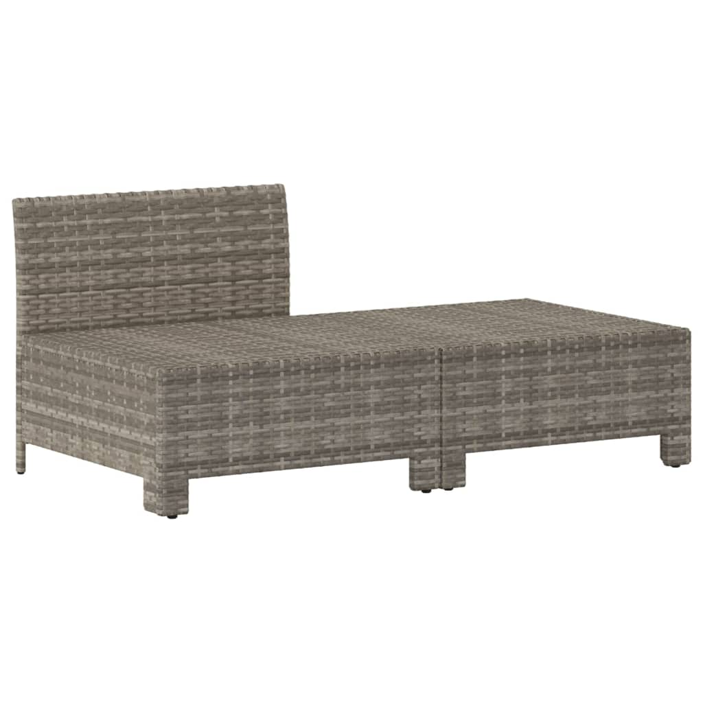 vidaXL 2 Piece Patio Lounge Set with Cushions Gray Poly Rattan