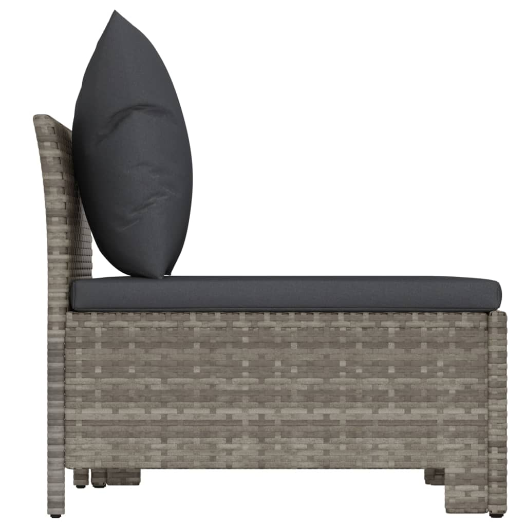 vidaXL 2 Piece Patio Lounge Set with Cushions Gray Poly Rattan