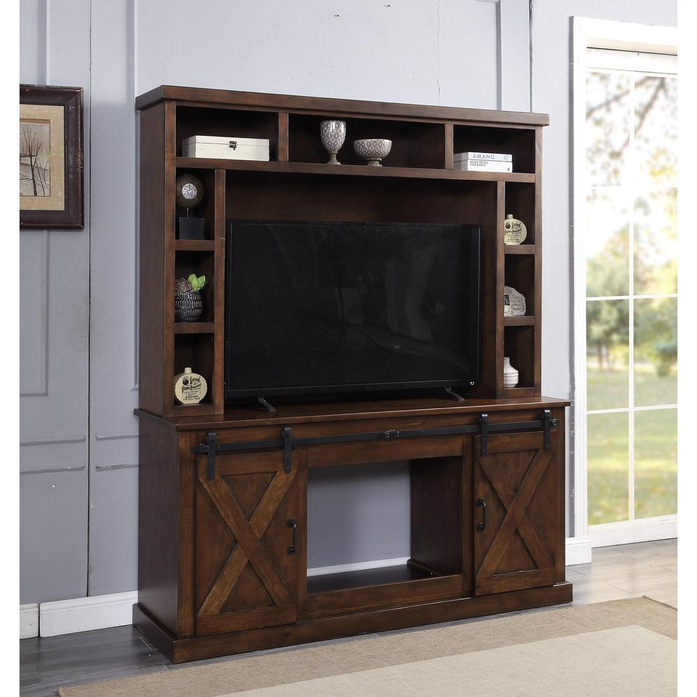 ACME Aksel Entertainment Center w/Fireplace, Walnut