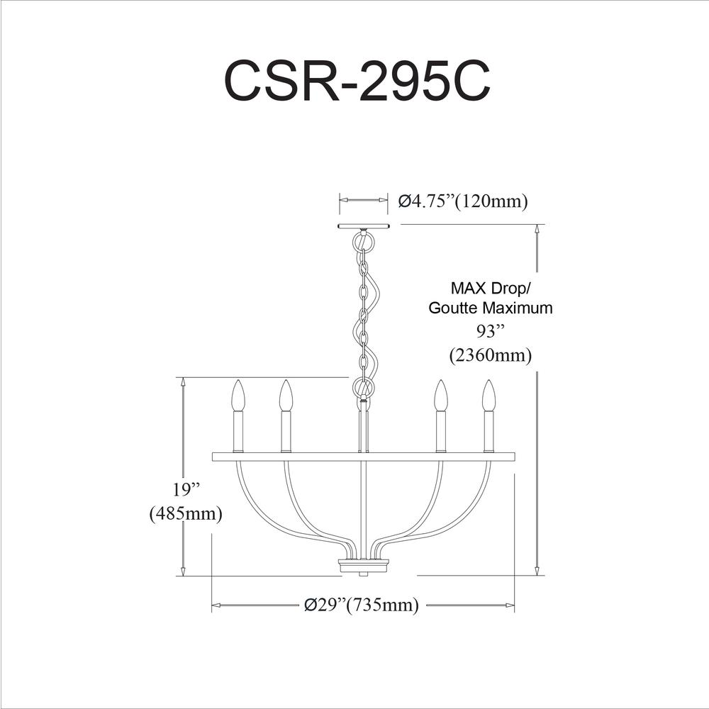 5LT Incandescent Chandelier, AGB