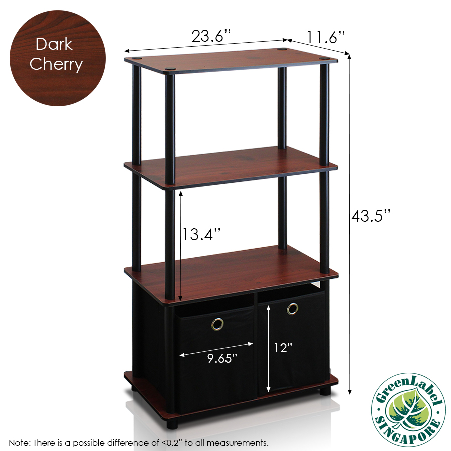 Go Green 4-Tier Multipurpose Storage Rack Shelving Unit w/Bins, Set of 2