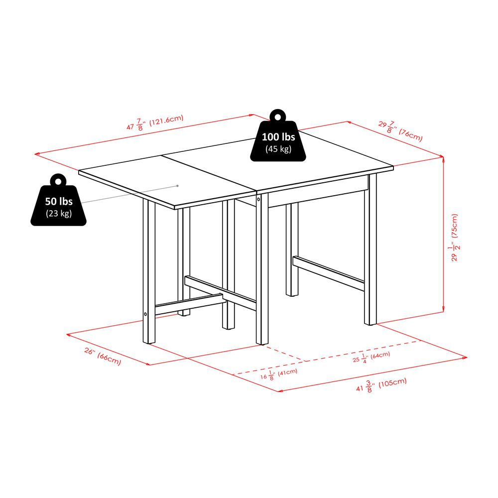 Lynden 3-Pc Dining Table with 2 Ladder Back Chairs