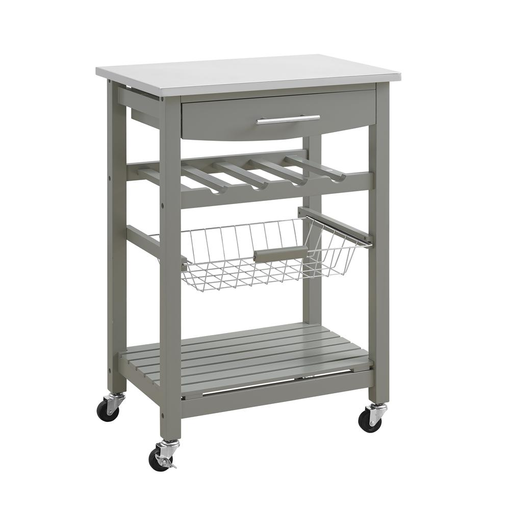 Clarke Gray Kitchen Cart