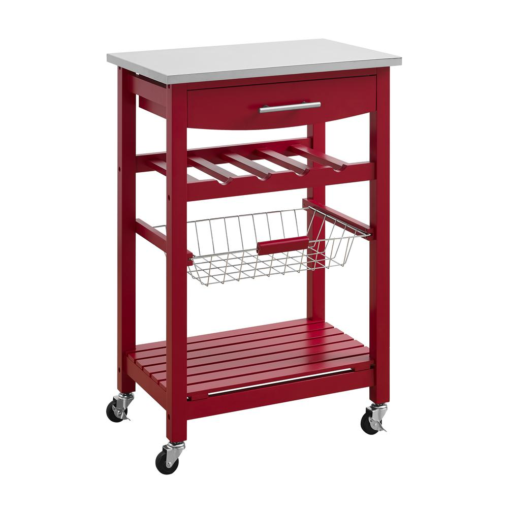 Clarke Red Kitchen Cart