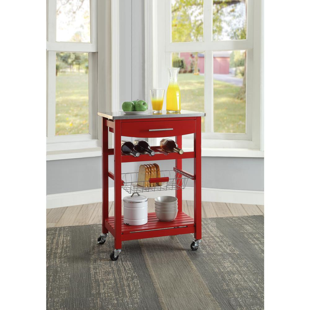 Clarke Red Kitchen Cart