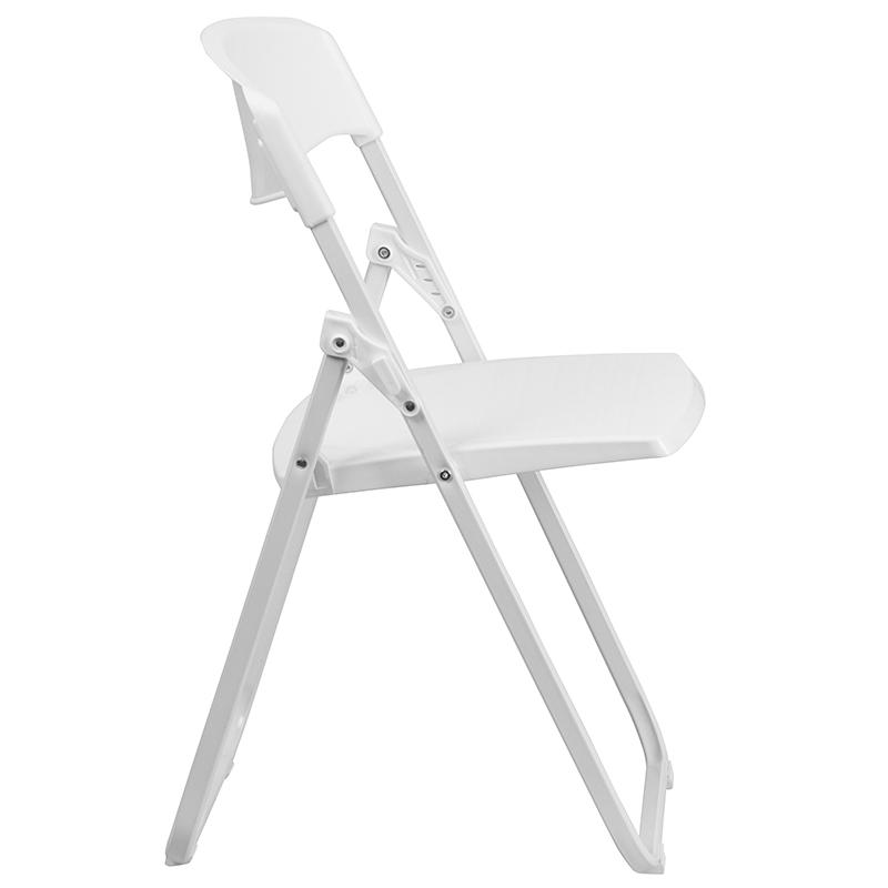 2 Pack 500 lb. Capacity Heavy Duty White Plastic Folding Chair