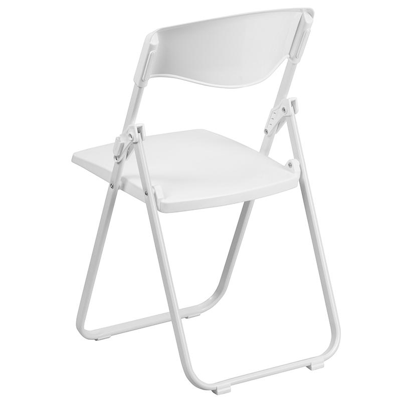 2 Pack 500 lb. Capacity Heavy Duty White Plastic Folding Chair