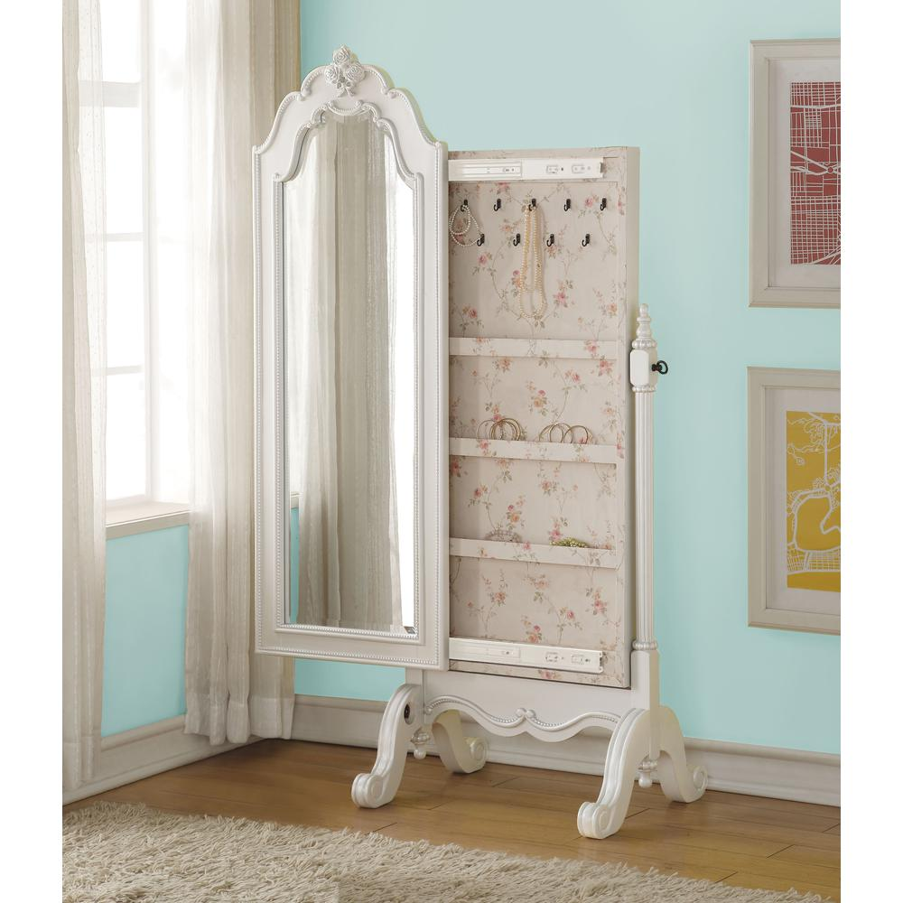 Edalene Jewelry Armoire, Pearl White