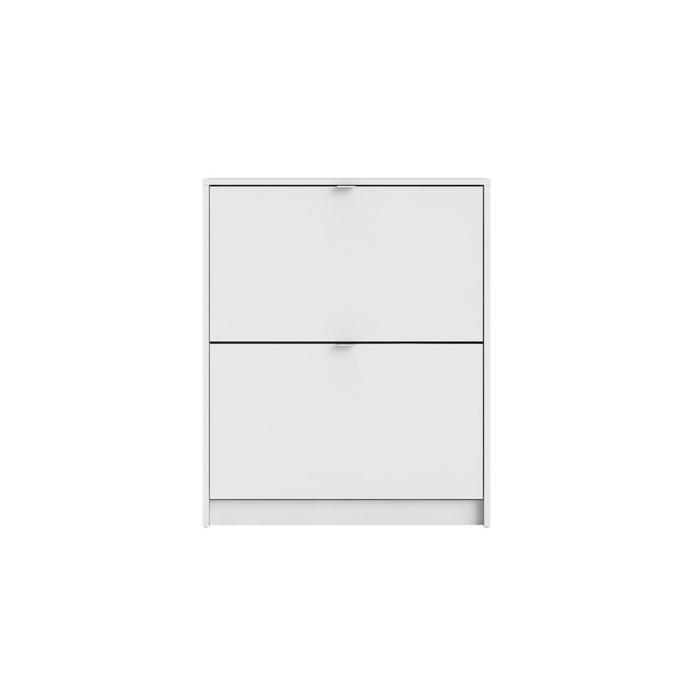 Bright 2 Drawer Shoe Cabinet, White