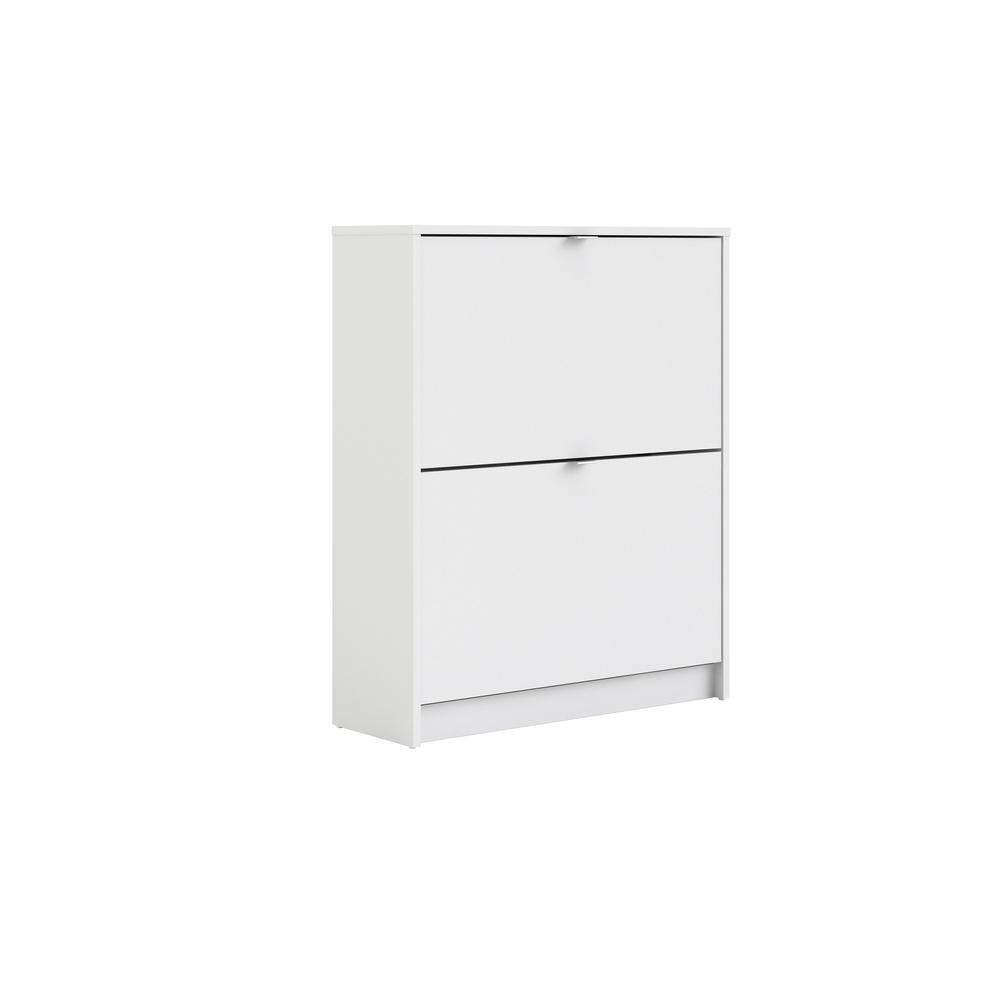 Bright 2 Drawer Shoe Cabinet, White