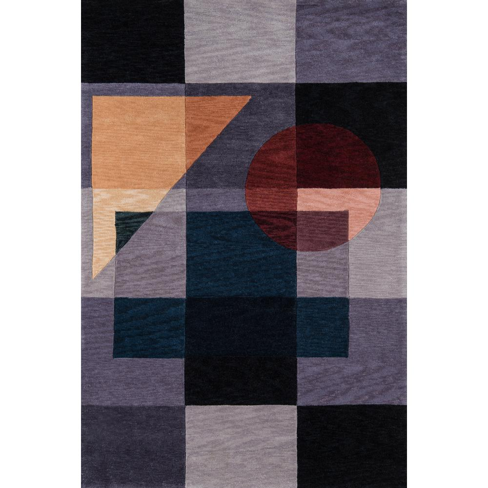 Contemporary Rectangle Area Rug, Blue, 5' X 7'6"