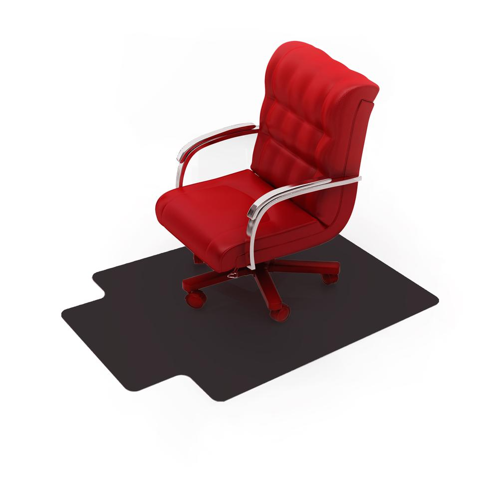 Black Vinyl Lipped Chair Mat for Carpets - 45" x 53"