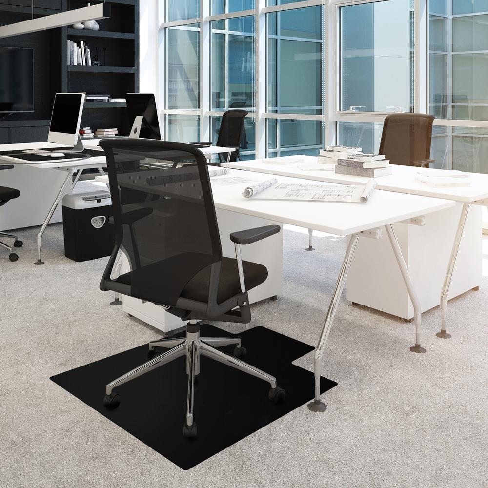 Black Vinyl Lipped Chair Mat for Carpets - 45" x 53"