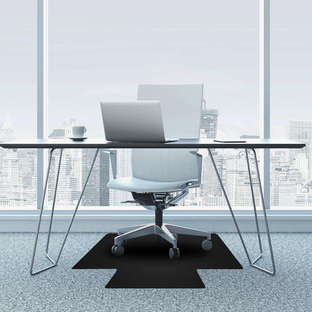 Black Vinyl Lipped Chair Mat for Carpets - 45" x 53"