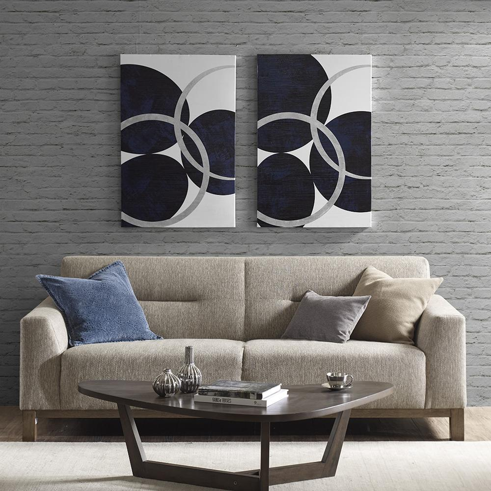 Silver Foil Abstract 2-piece Canvas Wall Art Set