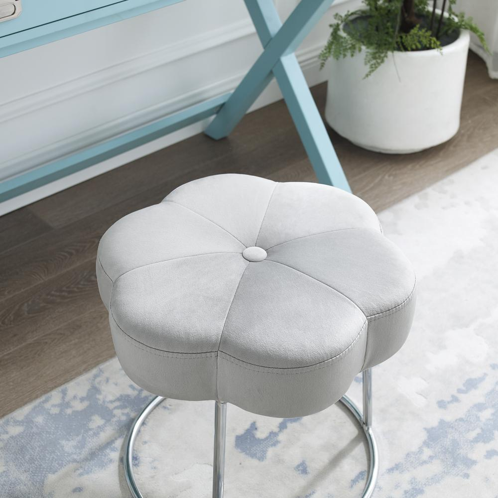 Seraphina Accent Vanity Stool, Grey