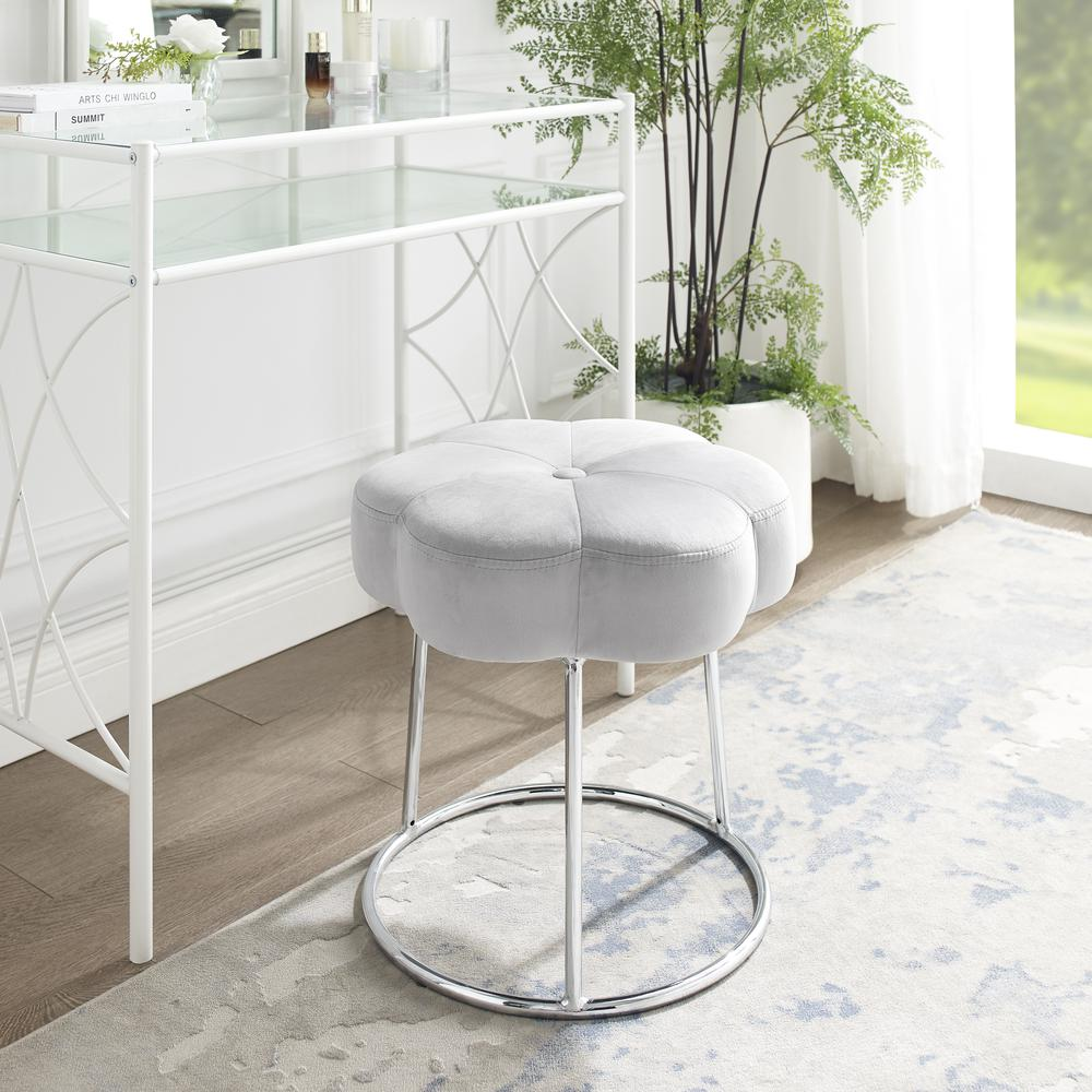 Seraphina Accent Vanity Stool, Grey