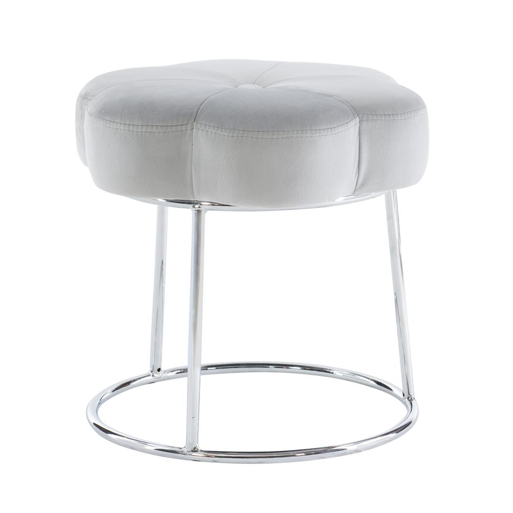 Seraphina Accent Vanity Stool, Grey