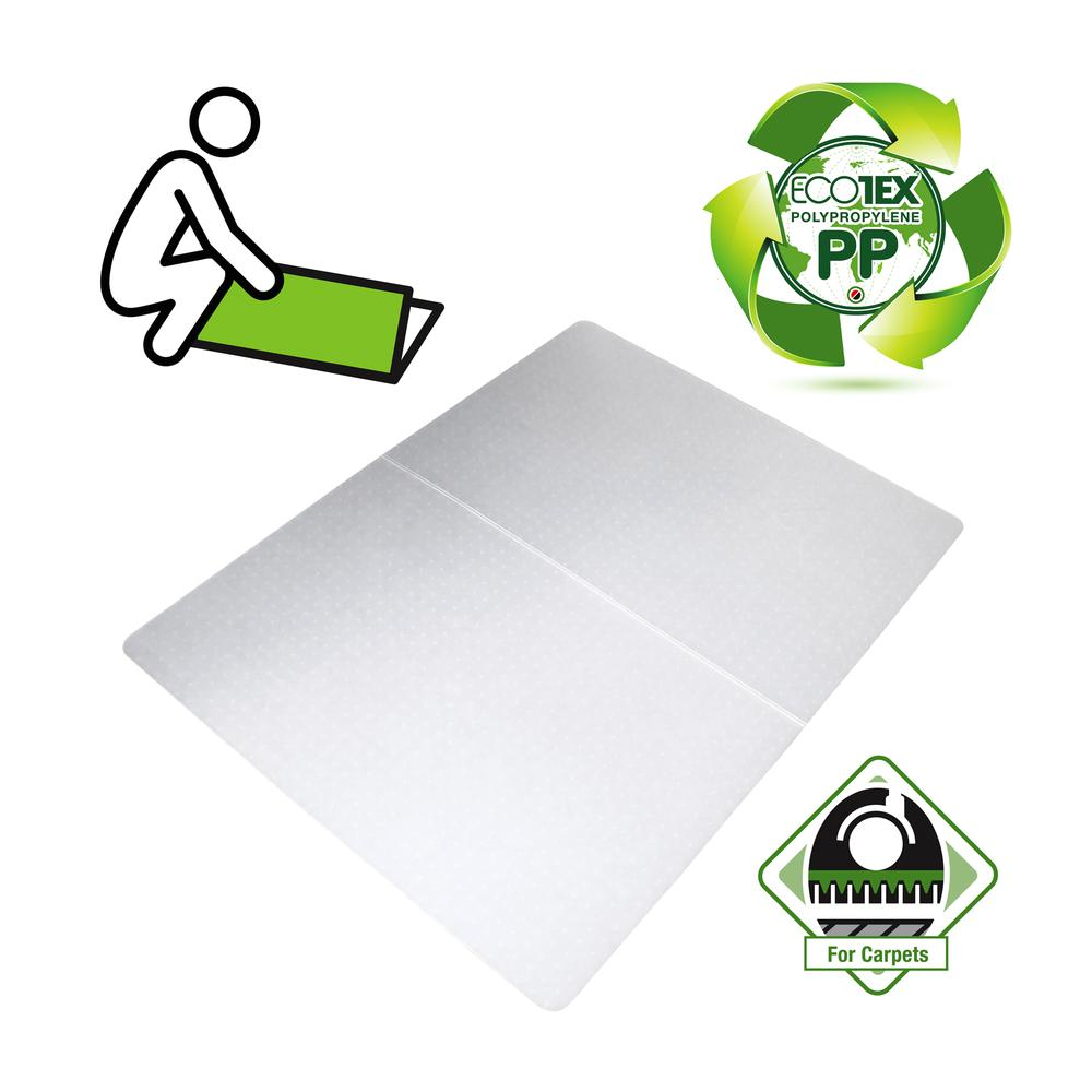 Polypropylene Rectangular Foldable Chair Mat for Carpets - 45" x 53"