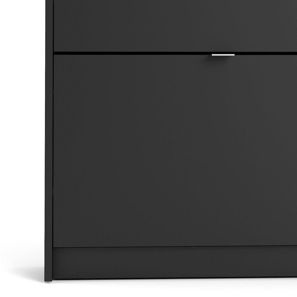 Bright 4 Drawer Shoe Cabinet, Black Matte