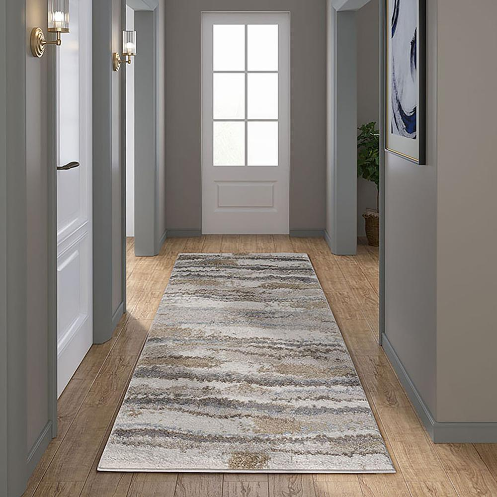 Watercolor Abstract Stripe Woven Area Rug