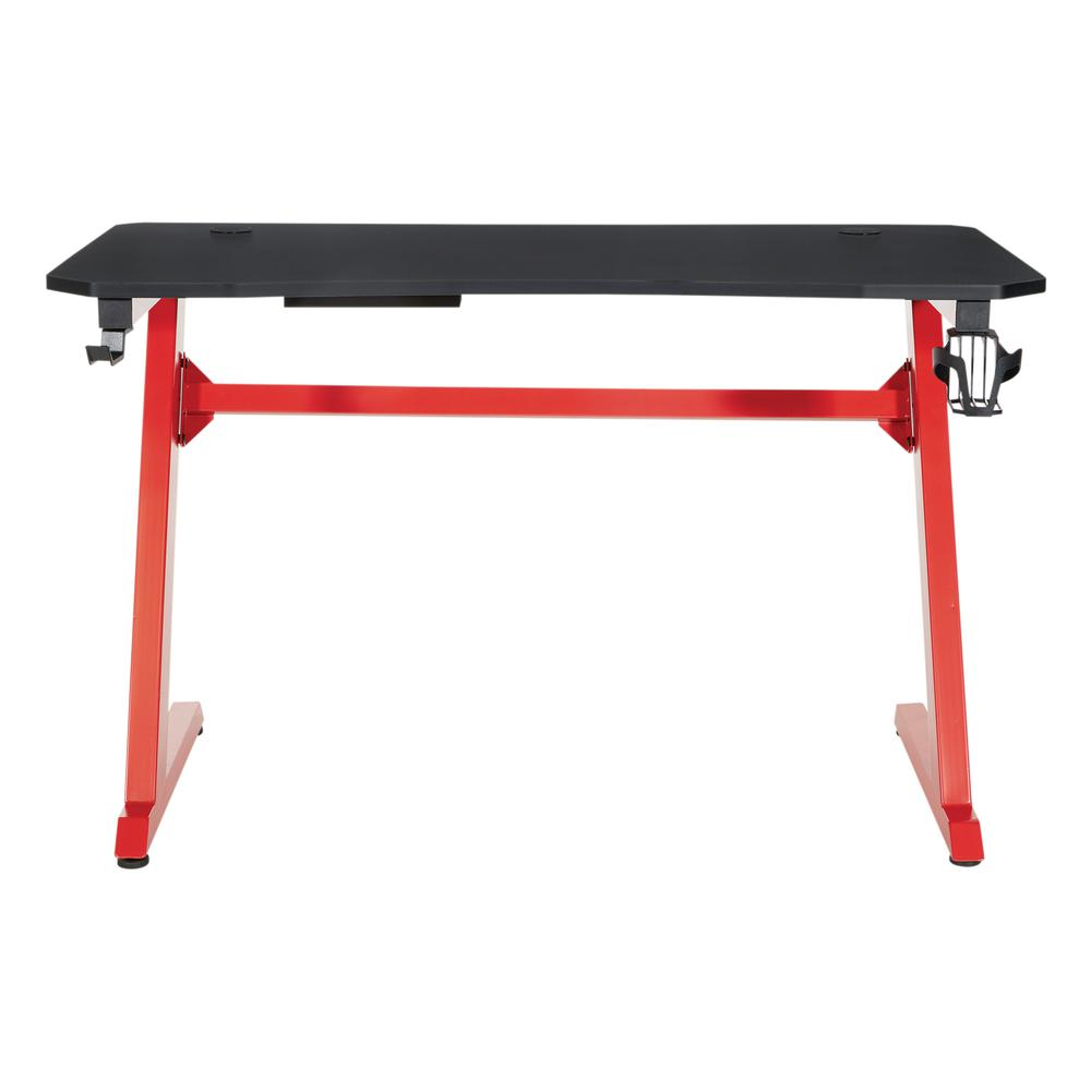 Ghost Battlestation Gaming Desk  in Matte Black Top and Red Legs, GST25-RD