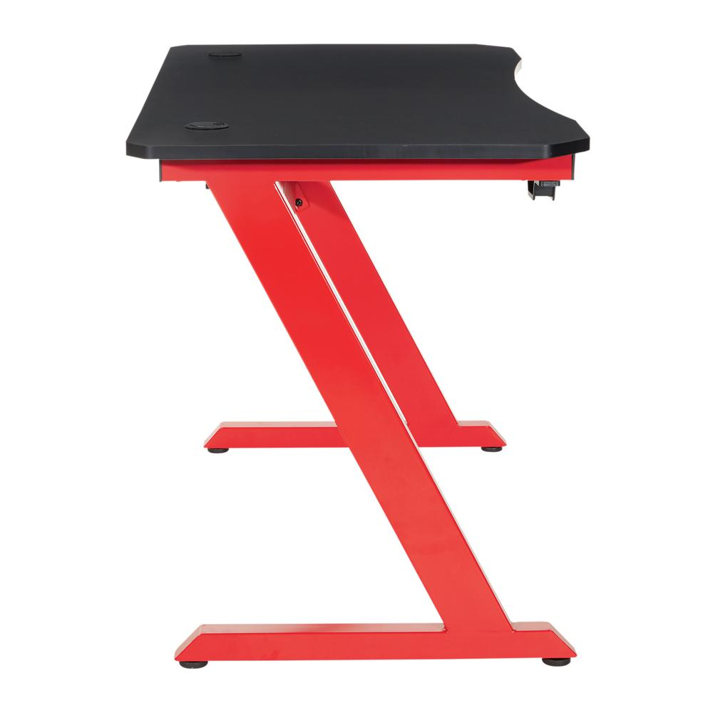 Ghost Battlestation Gaming Desk  in Matte Black Top and Red Legs, GST25-RD