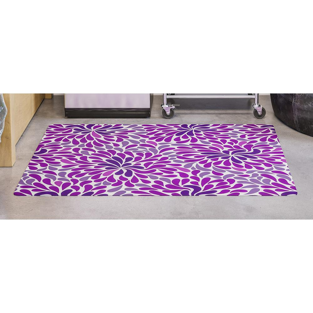 Deflecto FashionMat Purple Rain Chair Mat - Home, Office, Classroom, Hard Floor, Pile Carpet, Dorm Room - 40" Length x 35" Width x 0.050" Thickness - Rectangular - Purple Rain - Vinyl - Multicolor - 1