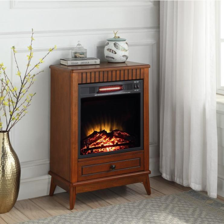 ACME Hamish Fireplace, Walnut Finish