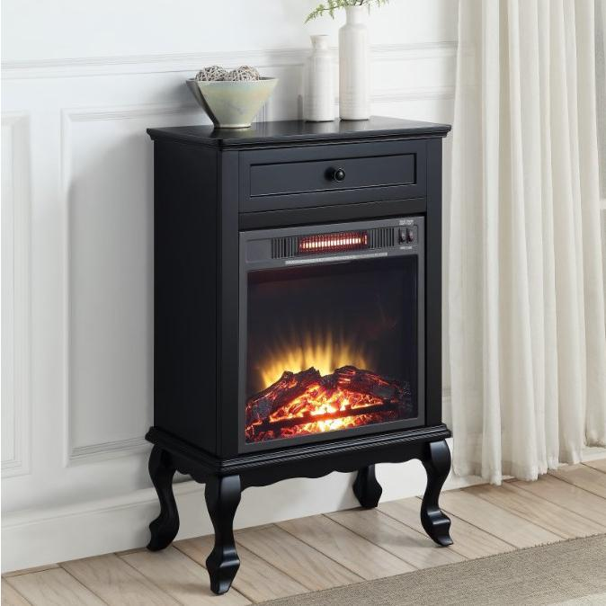 ACME Eirene Fireplace, Black Finish