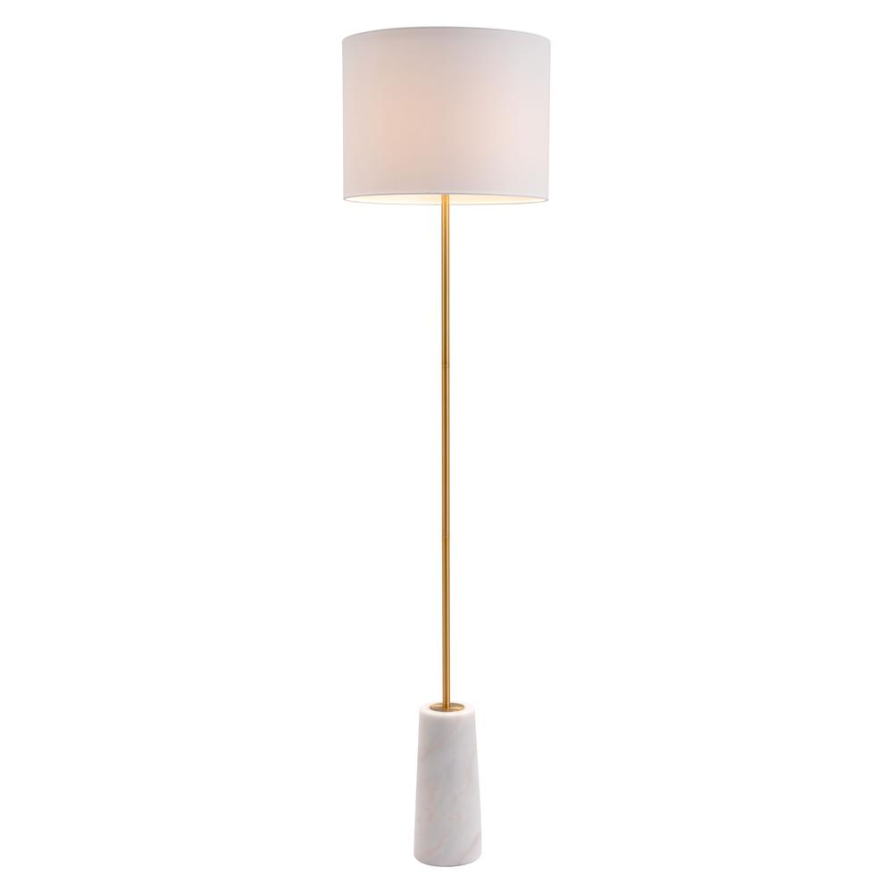 Titan Floor Lamp White & Brass