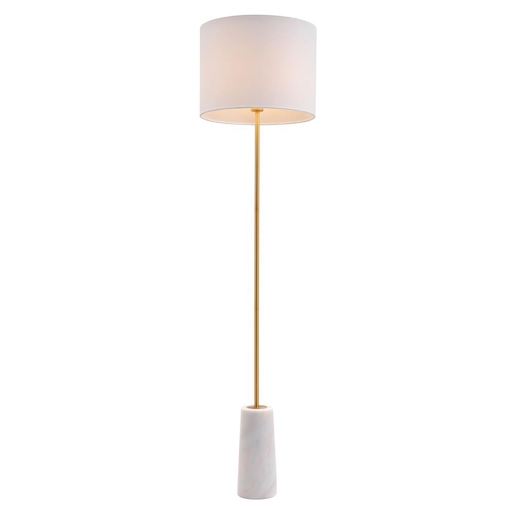 Titan Floor Lamp White & Brass