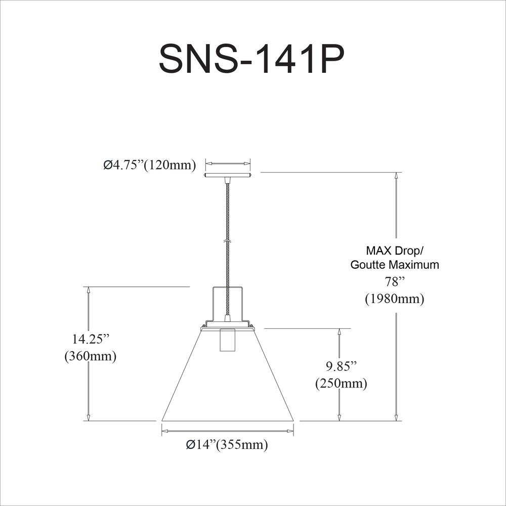 1LT Incandescent Pendant,  MB