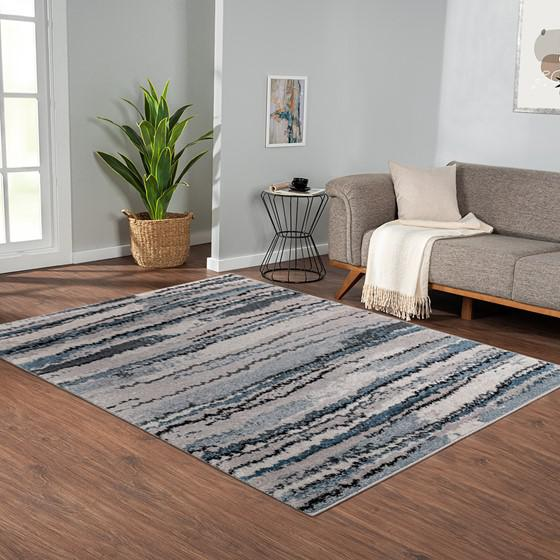 Watercolor Abstract Stripe Woven Area Rug