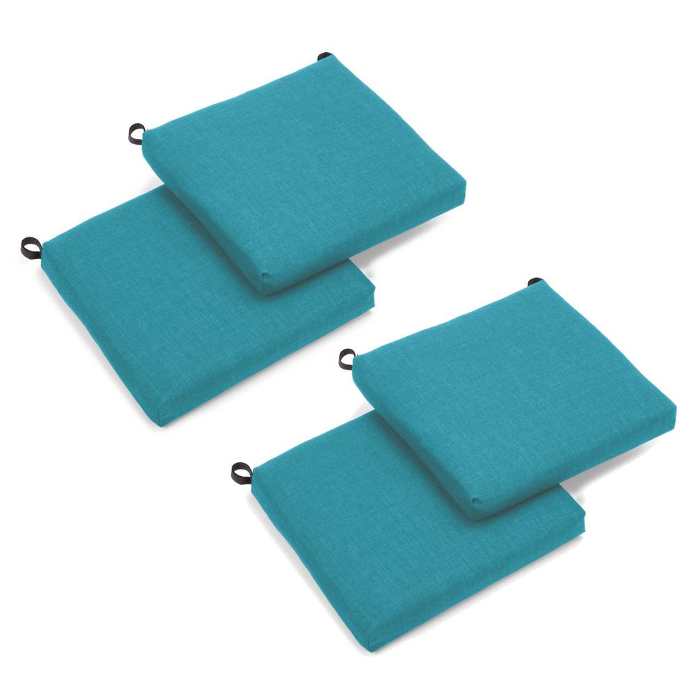 20-inch by 19-inch Solid Outdoor Spun Polyester Chair Cushions (Set of 4) 93454-4CH-REO-SOL-12