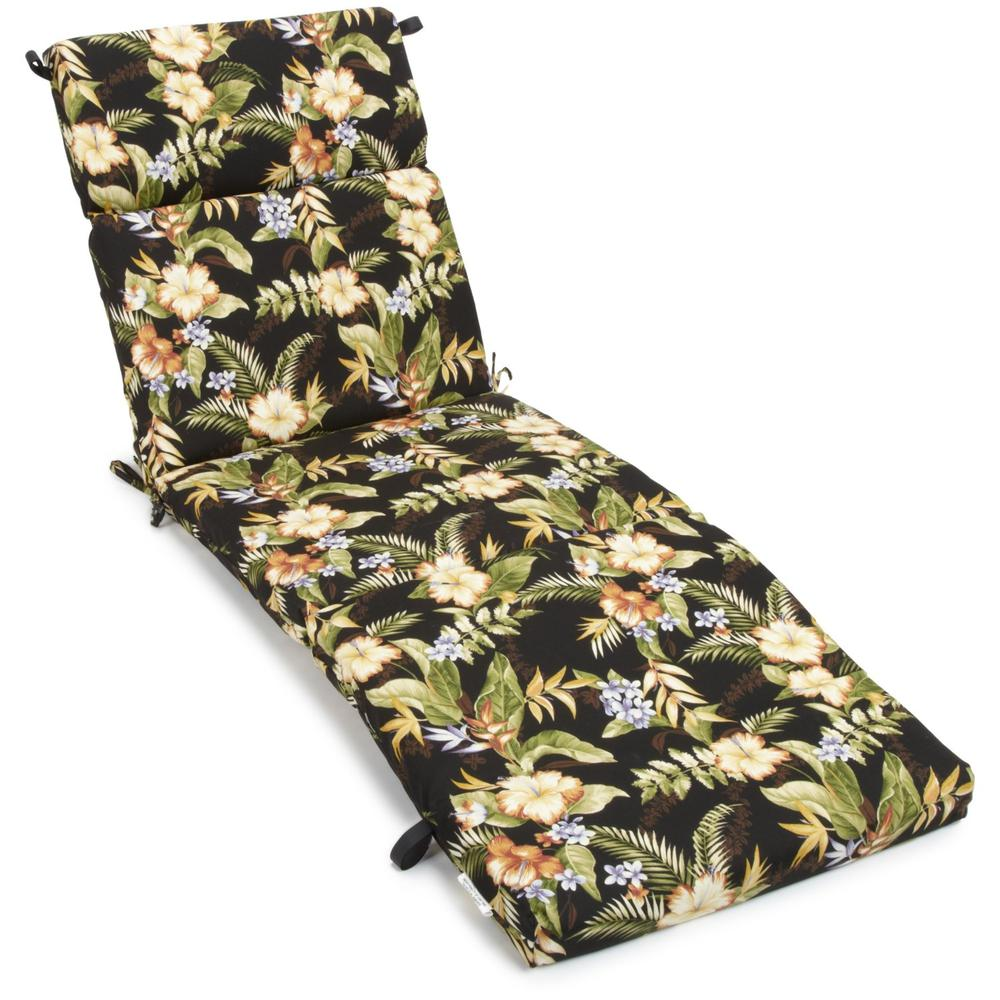 72-inch by 24-inch Patterned Polyester Outdoor Chaise Lounge Cushion 93475-REO-12