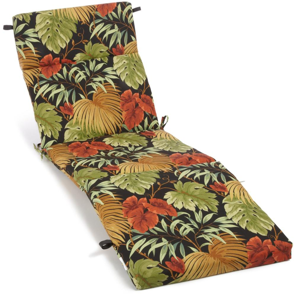 72-inch by 24-inch Patterned Polyester Outdoor Chaise Lounge Cushion 93475-REO-30