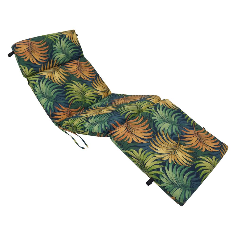 72-inch by 24-inch Patterned Polyester Outdoor Chaise Lounge Cushion 93475-REO-61