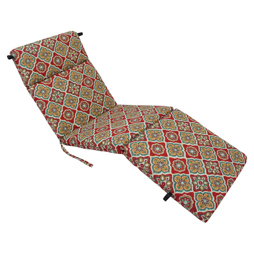 72-inch by 24-inch Patterned Polyester Outdoor Chaise Lounge Cushion 93475-REO-63