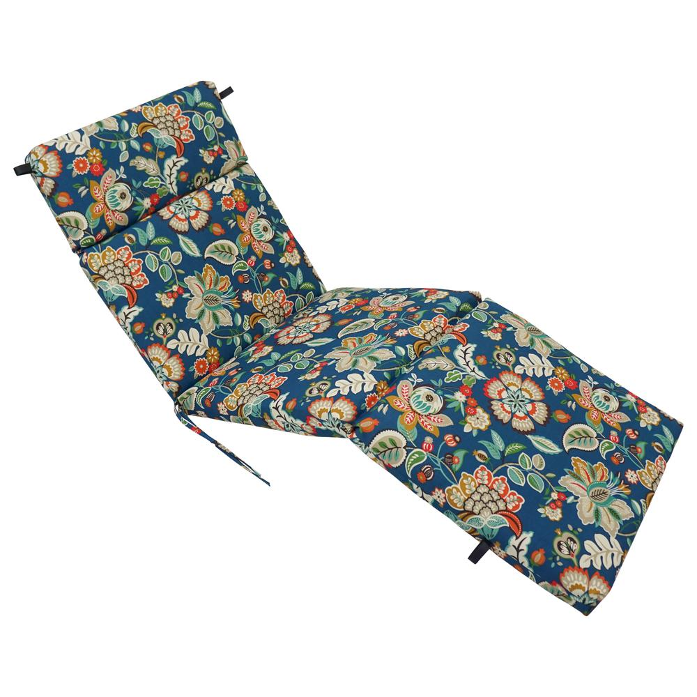 72-inch by 24-inch Patterned Polyester Outdoor Chaise Lounge Cushion 93475-REO-64