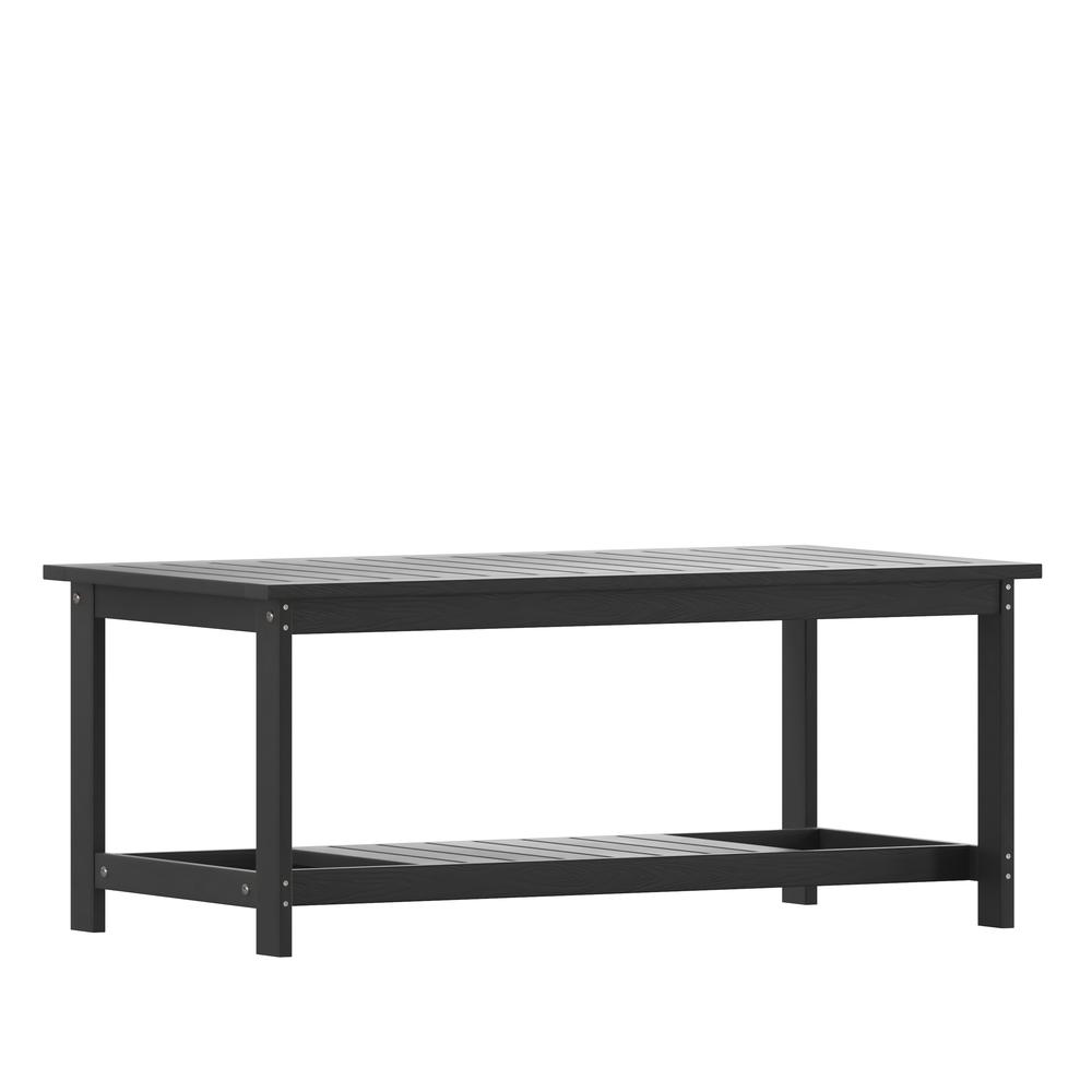 Two Tiered Adirondack Slatted Coffee Conversation Table in Black