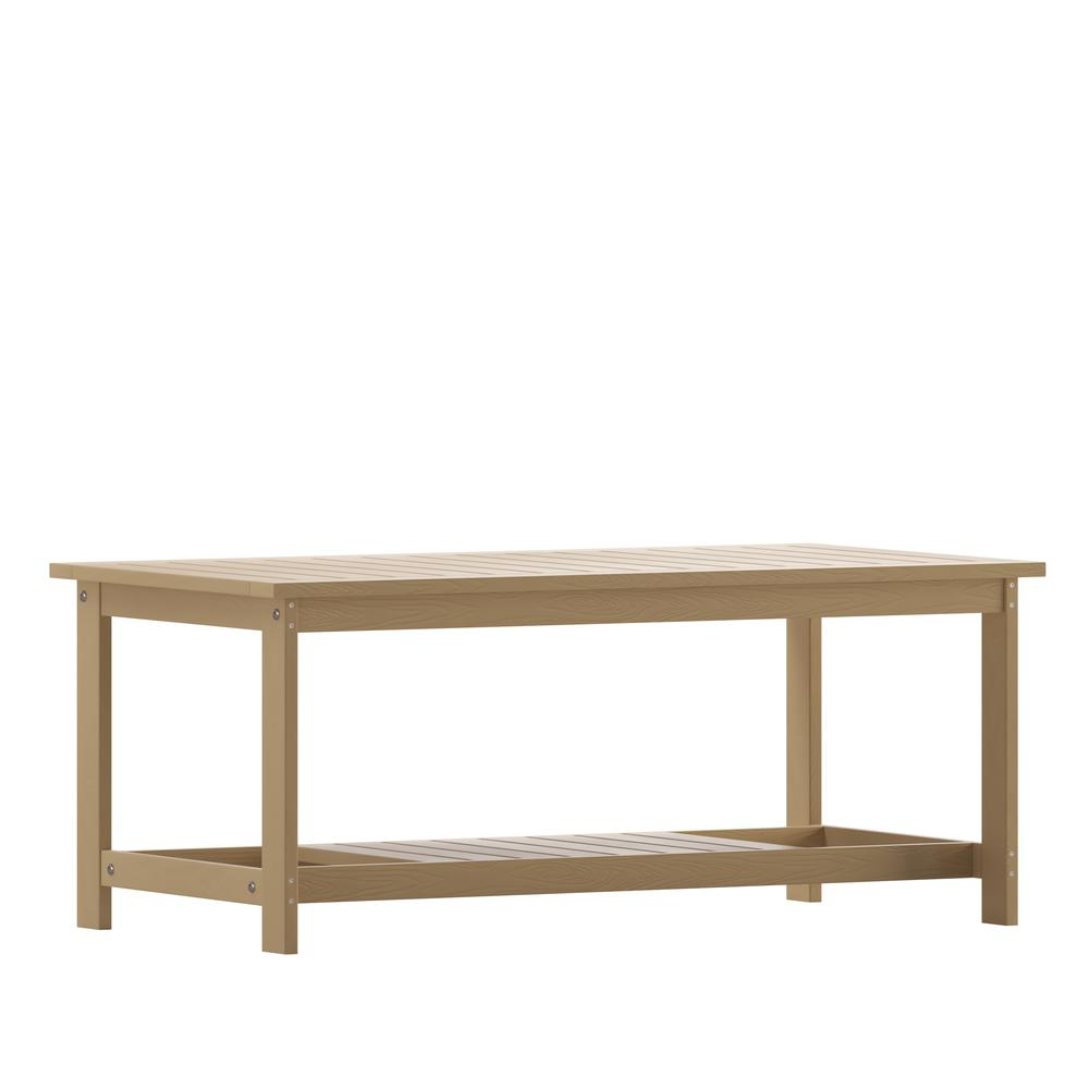 Two Tiered Adirondack Slatted Coffee Conversation Table in Natural Cedar