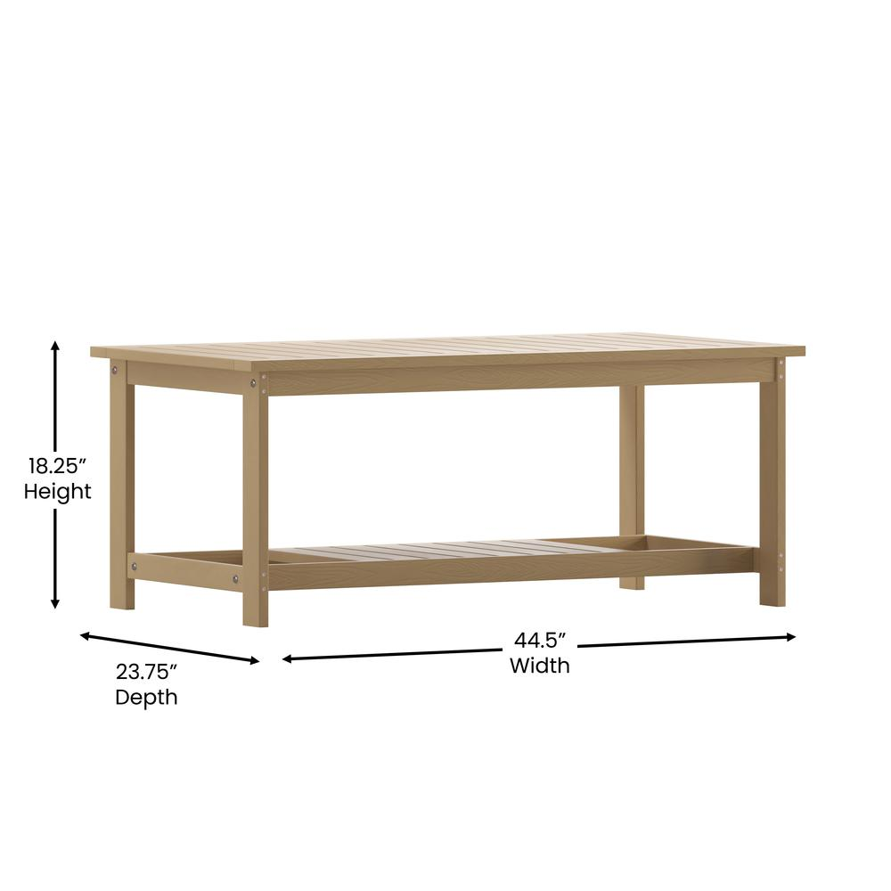 Two Tiered Adirondack Slatted Coffee Conversation Table in Natural Cedar