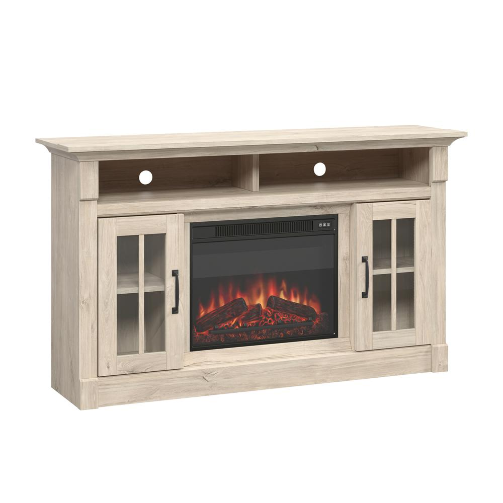 Media Fireplace Chalk Oak