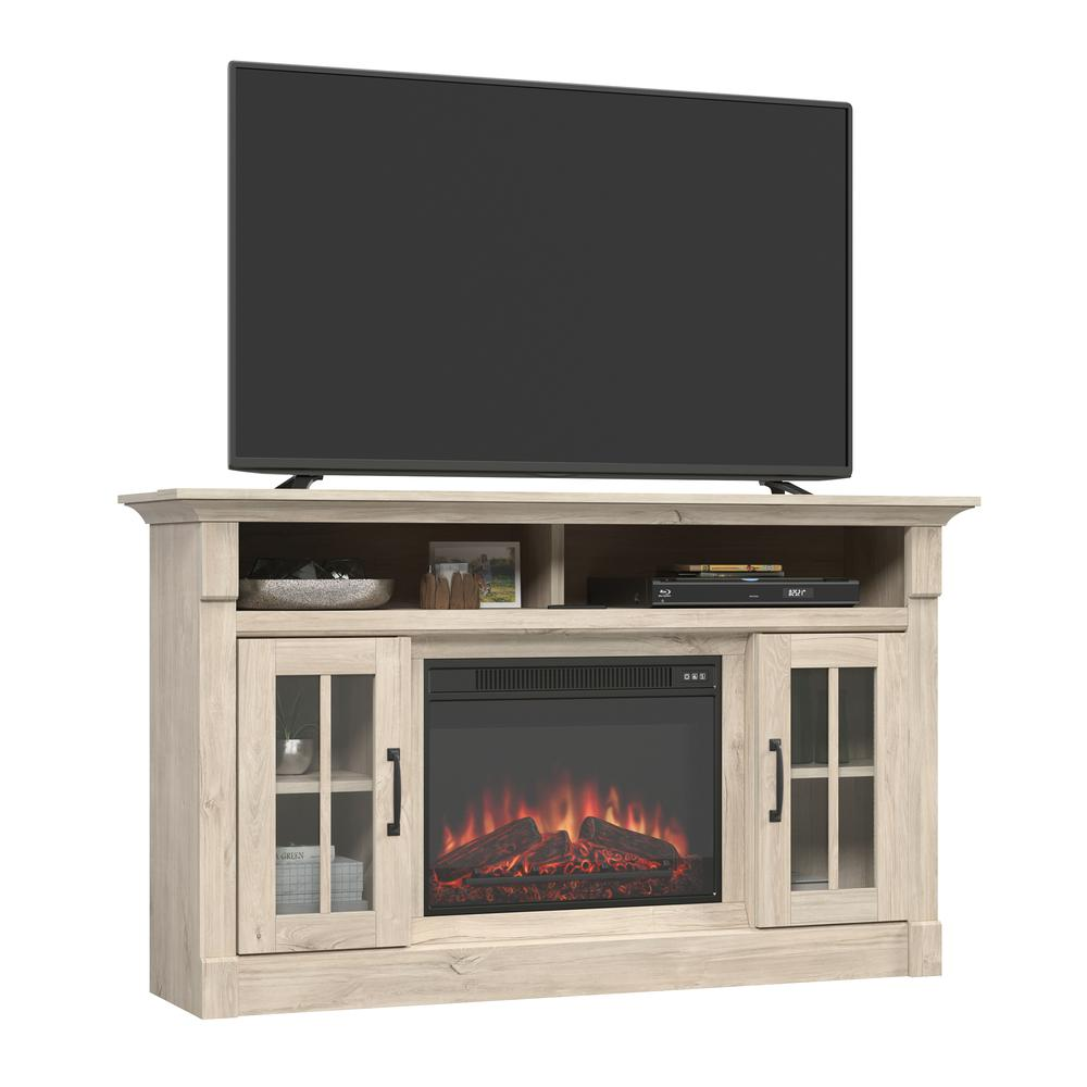 Media Fireplace Chalk Oak