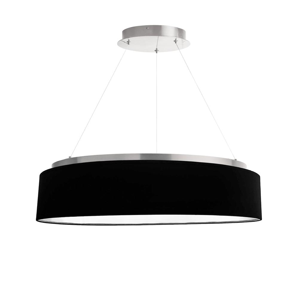 34W Chandelier, SV, BLK Shade