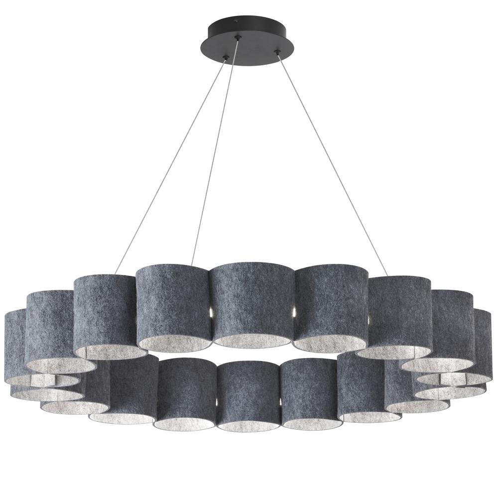 63W Chandelier, MB, GRY Shade