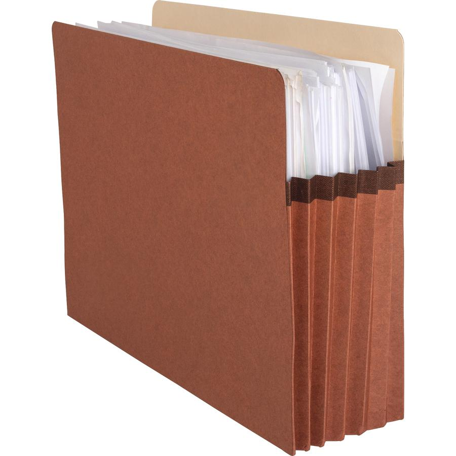 Business Source Letter Recycled File Pocket - 8 1/2" x 11" - 1200 Sheet Capacity - 5 1/4" Expansion - Redrope - 30% Recycled - 50 / Carton