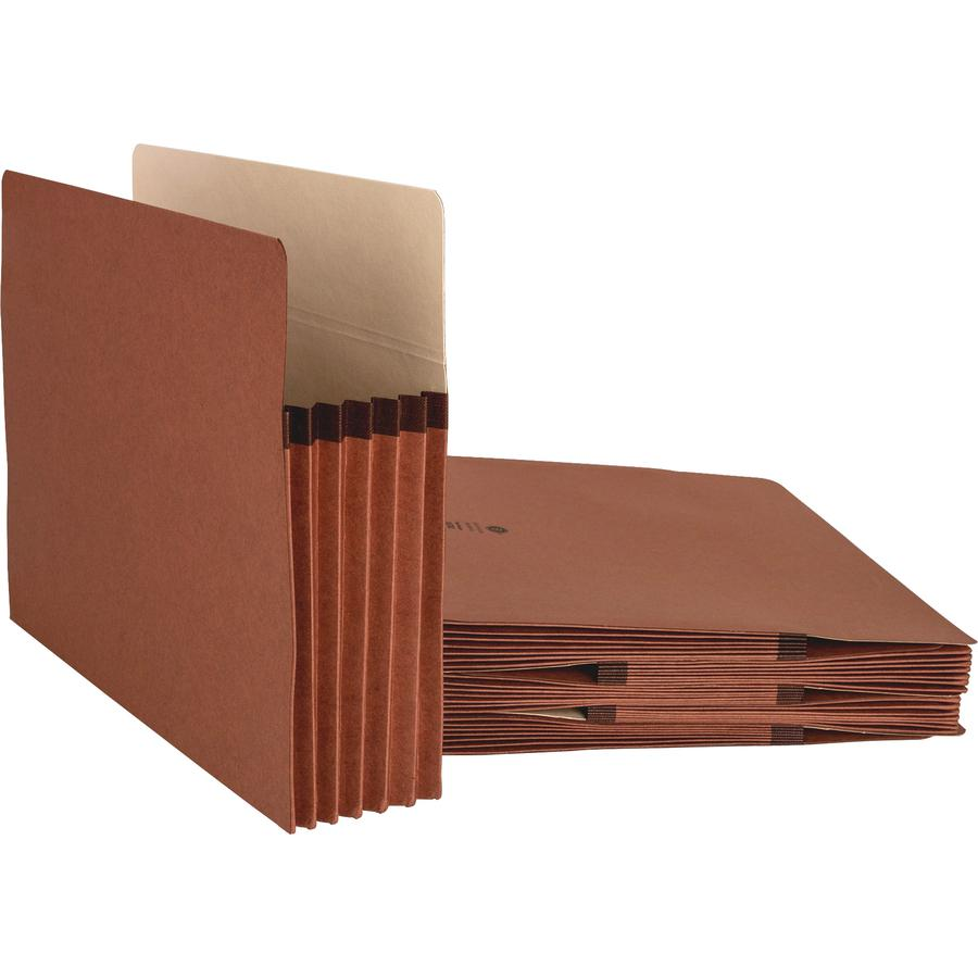 Business Source Letter Recycled File Pocket - 8 1/2" x 11" - 1200 Sheet Capacity - 5 1/4" Expansion - Redrope - 30% Recycled - 50 / Carton